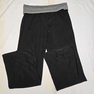 Women's Soft Black and Gray Wide Leg Yoga Pants